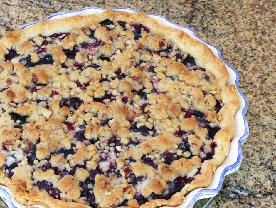 Sour Cream Blueberry Pie