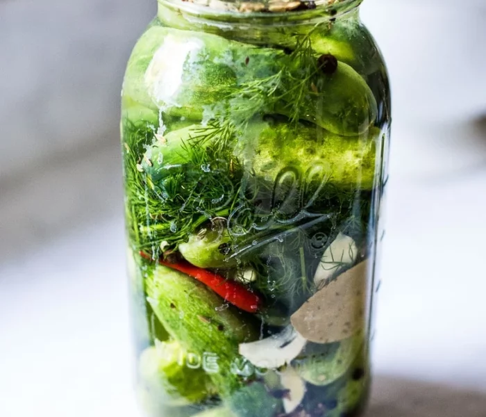 Fermented Pickles with Garlic and Dill